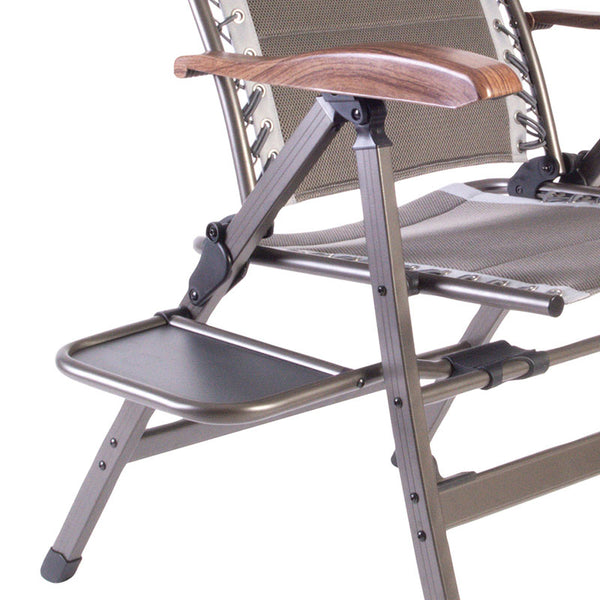 Quest Elite Naples Pro Comfort Garden Chair in Grey with Side Table &amp; Headrest image 1