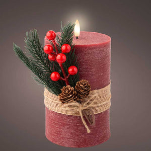 Lumineo Red Wax LED Candle with Accent image 2