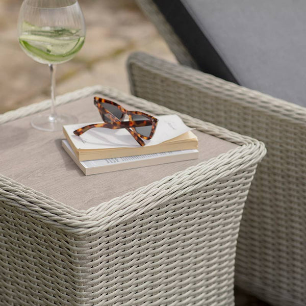 Bramblecrest Monterey Dove Grey Rattan Sun Lounger with Side Table image 5