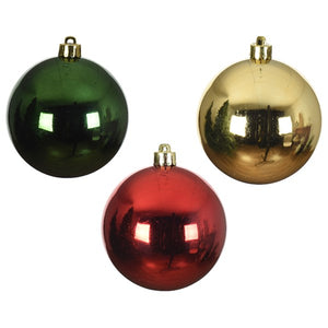 Decoris Shatterproof Baubles in Red, Green & Gold (Pack of 10) image 1