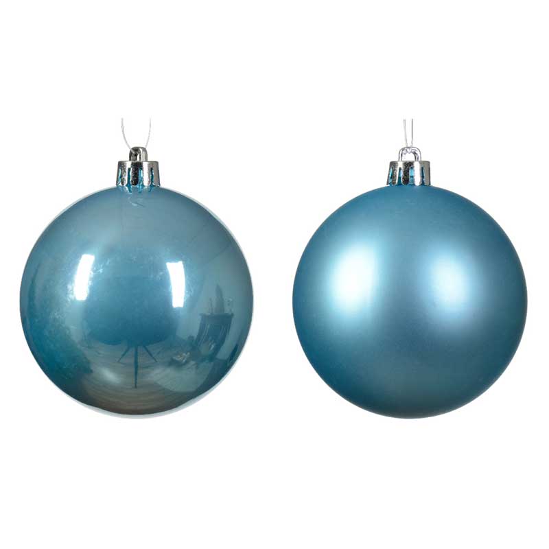 Decoris Shatterproof Baubles in Sugar Blue (Pack of 6) image 0