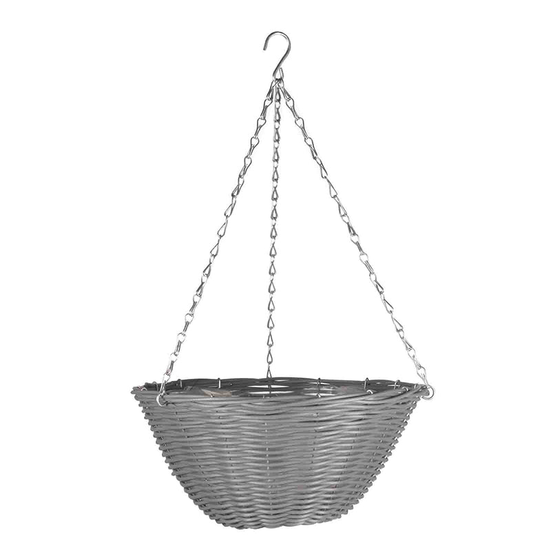 Smart Garden Faux Rattan Hanging Basket - Slate Grey (14 inch) image 0