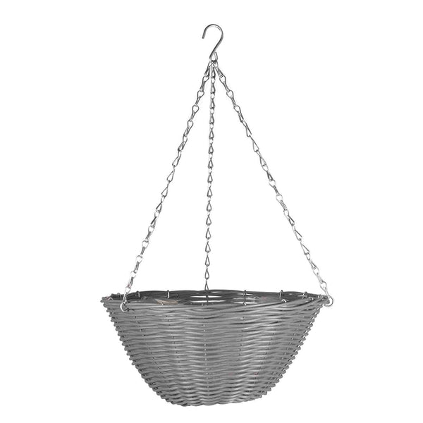 Smart Garden Faux Rattan Hanging Basket - Slate Grey (14 inch) image 1