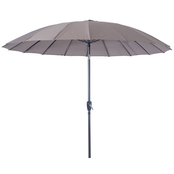 Sturdi 2.7m Shanghai Aluminium Round Crank & Tilt Parasol, Taupe image 2