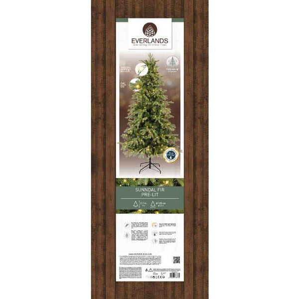 Everlands Sunndal Fir Pre-Lit Artificial Christmas Tree - 7ft image 4