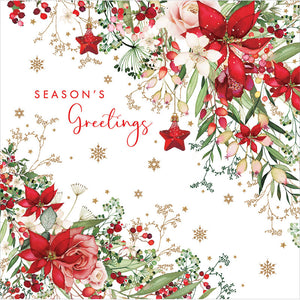Nigel Quiney Poinsettia & Rose Christmas Card image 0