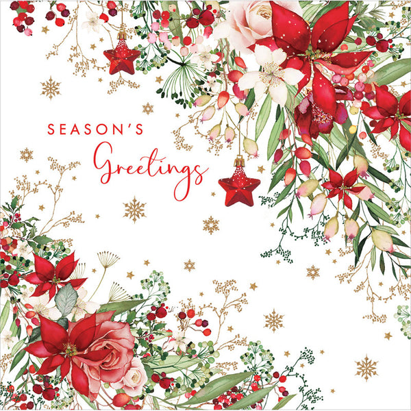 Nigel Quiney Poinsettia & Rose Christmas Card image 0