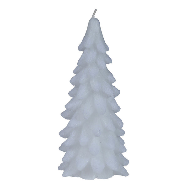 Decoris White Snowy Tree Candle image 0