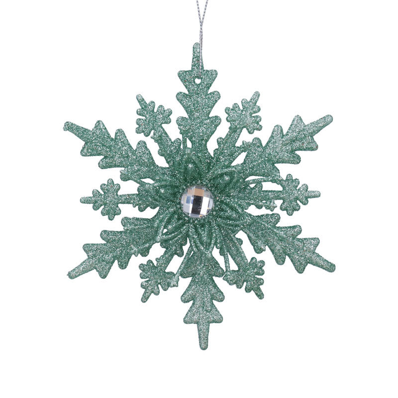 Gisela Graham Pale Green Sparkling Snowflake image 0