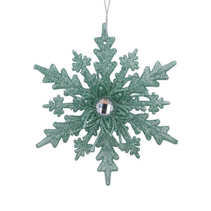 Gisela Graham Pale Green Sparkling Snowflake image 0