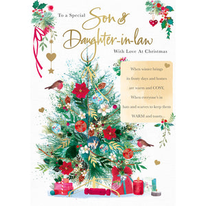 Words N Wishes Christmas Tree Son & Daughter-In-Law Christmas Card image 0