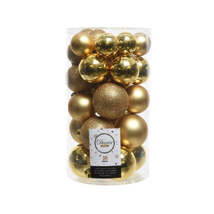 Decoris Shatterproof Baubles in Light Gold (Pack of 30) image 0
