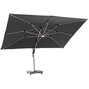 Bramblecrest Worcester 4 x 3m Rectangular Cantilever Parasol in Grey with LED, Granite Base &amp; Cover image 2