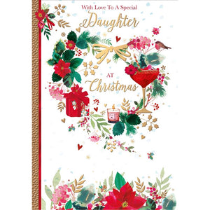 Words N Wishes Heart Wreath with Gifts Christmas Card image 0