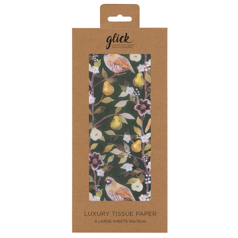 Glick Partridge In A Pear Tree Luxury Tissue Paper (Pack of 4) image 0
