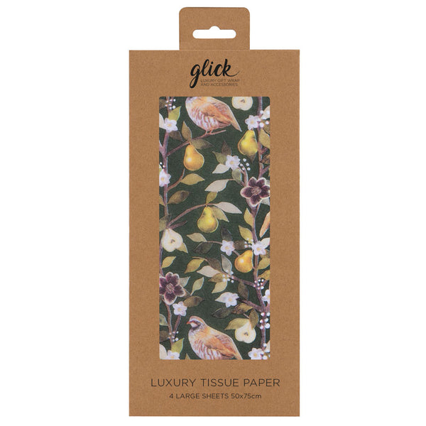 Glick Partridge In A Pear Tree Luxury Tissue Paper (Pack of 4) image 0