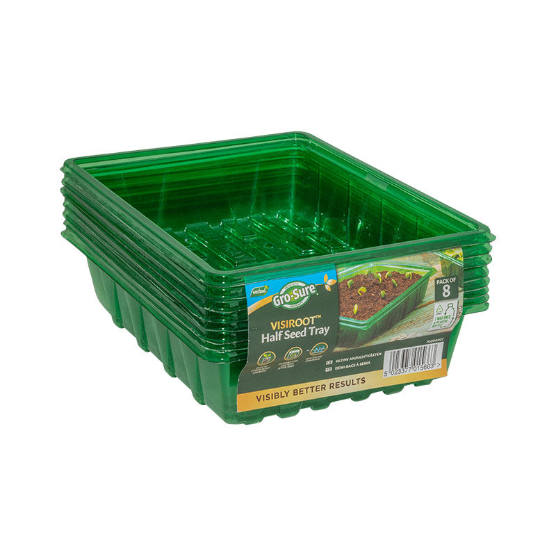 Gro-Sure Visiroot Half Seed Tray (Pack of 8) image 0