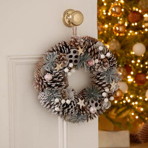 Festive White Pinecone & Berry Wreath image 3