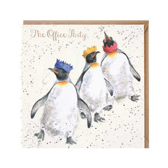 Wrendale Designs The Office Party Christmas Card - Penguins image 0