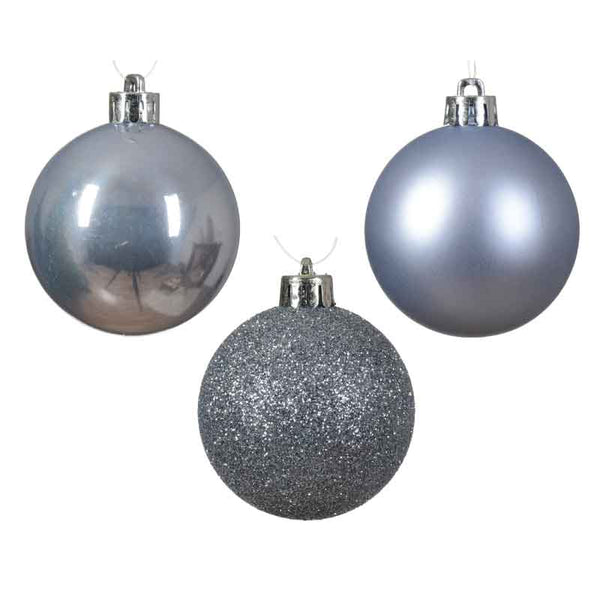 Decoris Shatterproof Baubles in Hazy Blue (Pack of 30) image 1