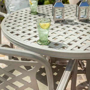 Hartman Berkeley 4 Seat Round Garden Dining Set in Maize with Parasol & Base image 3
