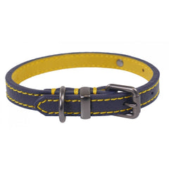 Joules French Navy Leather Dog Collar image 0