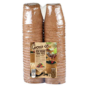 8cm Round Fibre Pots (48 Pack) image 0