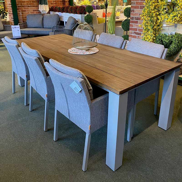 LIFE Mixx Rectangular Garden Dining Set with 6 Caribbean Soltex Beige Chairs image 4