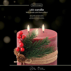 Lumineo Red Wax LED Candle with Accent image 6