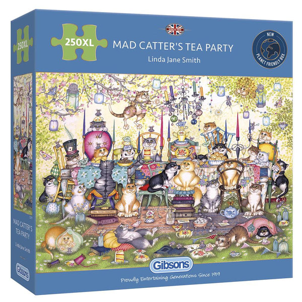 Gibsons Mad Catter's Tea Party 250 XL Piece Jigsaw Puzzle image 1