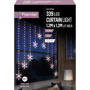 Premier LED Snowflake Curtain Lights - Rainbow image 1