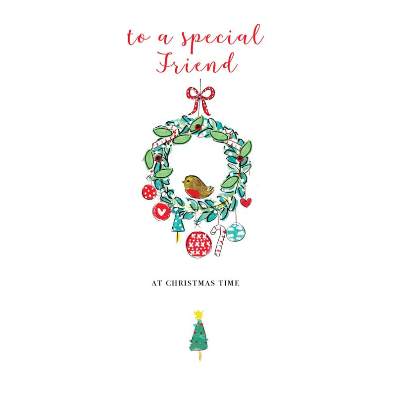 Laura Sherratt Special Friend Wreath Christmas Card image 0