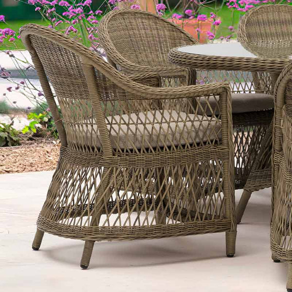 Bramblecrest RHS Rosemoor Rattan 8 Seat Elliptical Outdoor Dining Set with Lazy Susan, 3m Parasol &amp; Base image 2