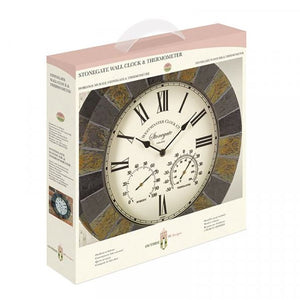 Outside In Stonegate Slate Wall Clock & Thermometer image 2