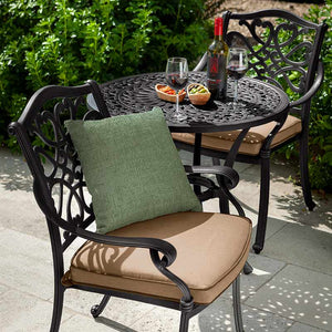 Hartman Capri Metal Bistro Set in Bronze with Amber Cushions image 1