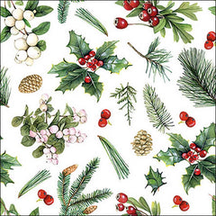 Ambiente Paper Napkins - White Winter Greenery (Pack of 20) image 0