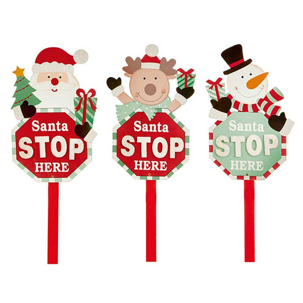 Premier Santa Stop Here Sign (Assorted Designs) - 68cm image