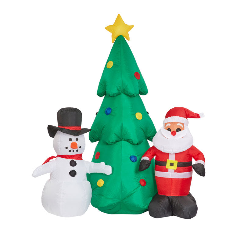 Three Kings Self-Inflating Santa &amp; Frosty's Tree image 0