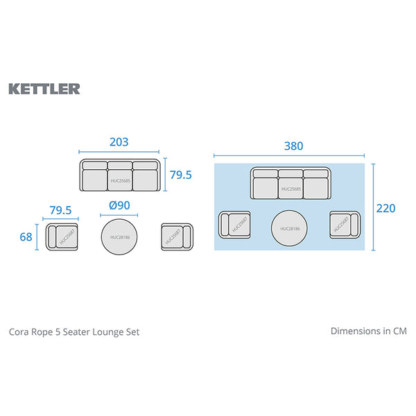 Kettler Cora 5-Seat Wooden Garden Lounge Set image 20