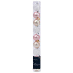 Decoris Glass Baubles in Soft Pink (Pack of 9) image 0