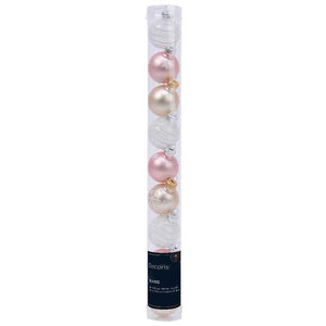 Decoris Glass Baubles in Soft Pink (Pack of 9) image 0
