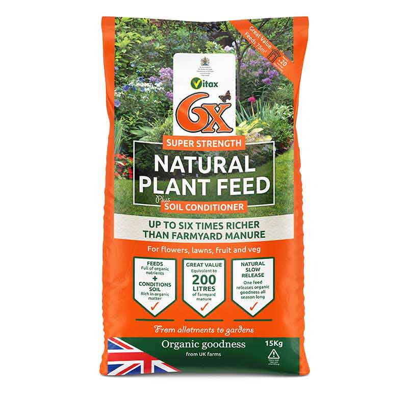 Vitax 6X Super Strength Natural Plant Feed plus Soil Conditioner (15kg) image 0