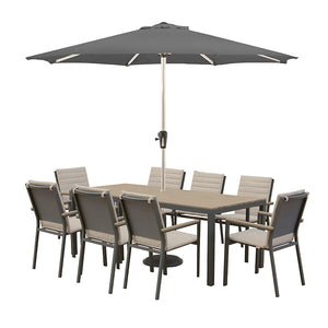 Bramblecrest Zurich 8 Seat Rectangular Dining Set with Parasol &amp; Base image 4