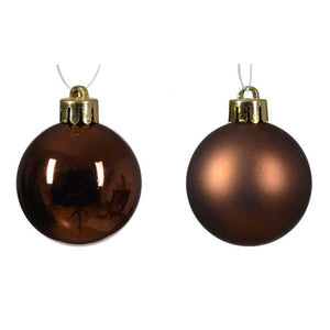 Decoris Shatterproof Baubles in Espresso (Pack of 16) image 1