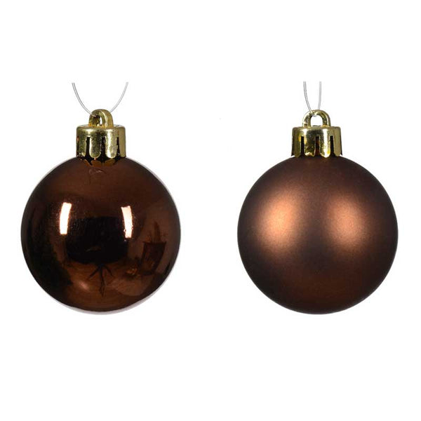 Decoris Shatterproof Baubles in Espresso (Pack of 16) image 1