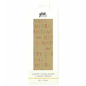 Glick Gold Exquisite Christmas Luxury Tissue Paper (Pack of 4) image 0