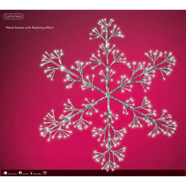 Lumineo LED Flashing Snowflake - Cool White - 78cm image