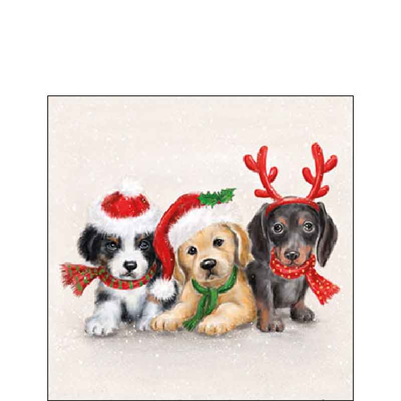 Ambiente Paper Cocktail Napkins - Sweet Dogs (Pack of 20) image 0