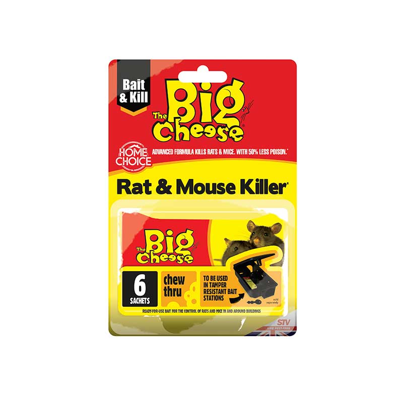 The Big Cheese Rat & Mouse Killer² Chew Thru Sachets (Pack of Six) image 0