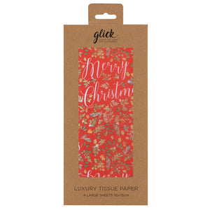 Glick Merry Christmas Foliage Luxury Tissue Paper (Pack of 4) image 0